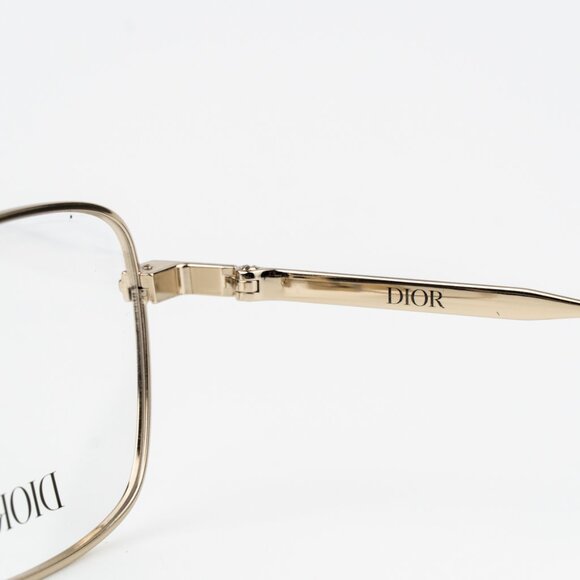 Dior Men Eyeglasses Metal Shiny Clear Gold Demo Geometric DM50057U 032 BRAND NEW - Picture 5 of 10